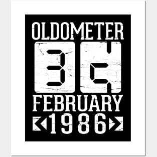 Happy Birthday To Me You Papa Daddy Mom Uncle Brother Son Oldometer 35 Years Born In February 1986 Posters and Art